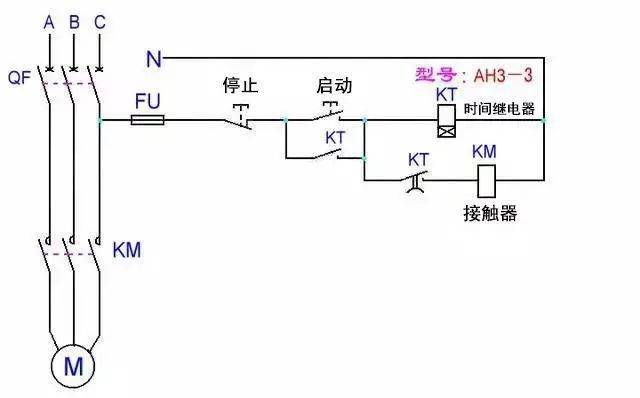 按启动钮延时运行电路