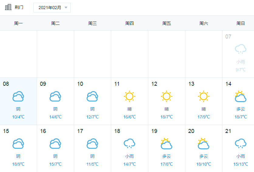 荆门十五天天气预报图片