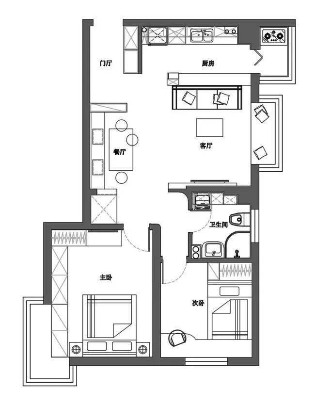 今天分享的是一套建筑面积78平米的北欧风小户型二居室案例,整个房子