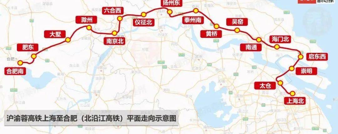 ▼北沿江铁路走向示意图 1,总投资超1500亿元!