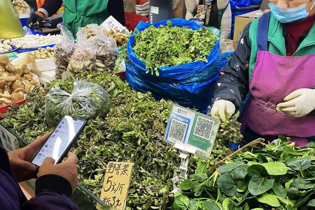 5元不等荠菜有野荠菜和棚养荠菜两种发现节后卖野菜的蔬菜摊多了起来