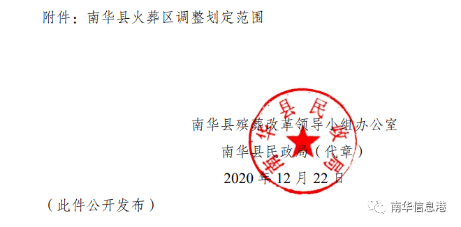 最新消息楚雄这县调整划定第二批火葬区范围涉及下面这些村委会