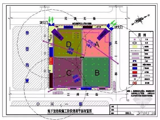 施工现场总平面图绘制原则及步骤讲解