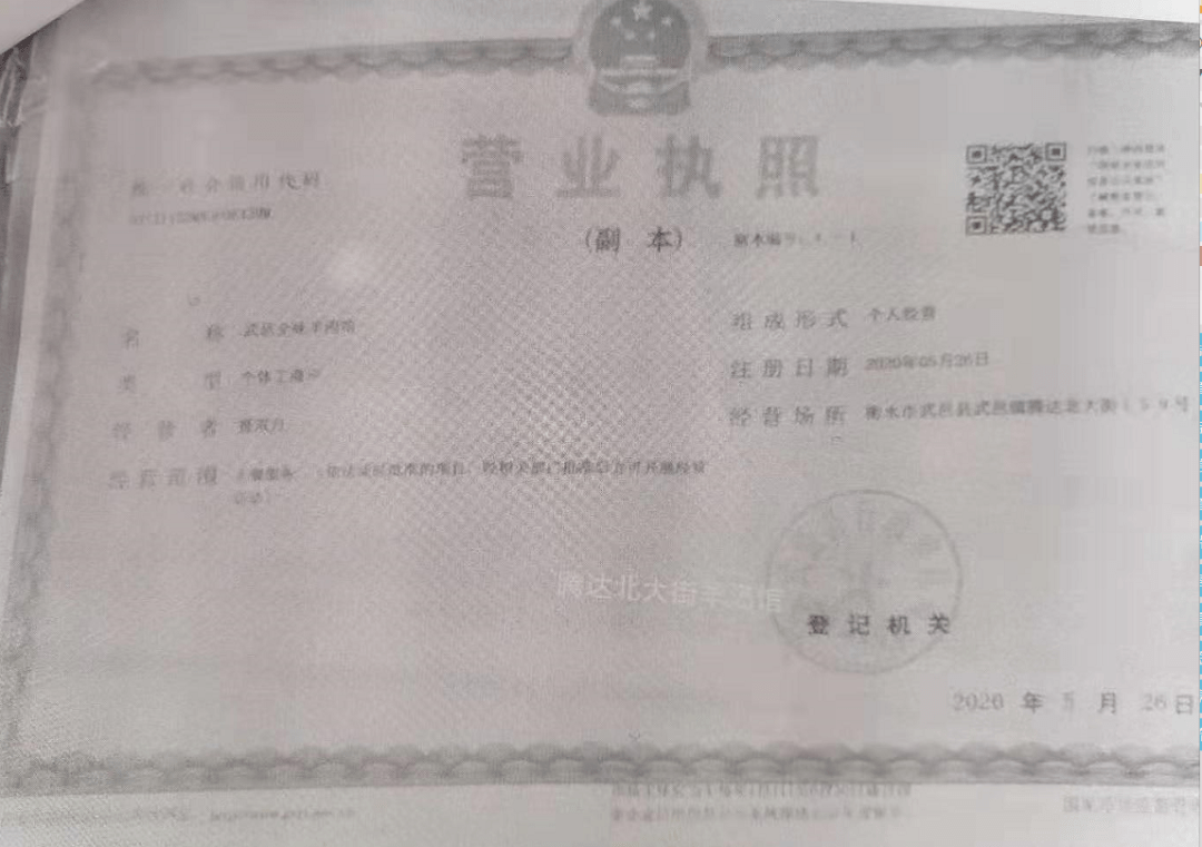 营业执照,门前五包责任状