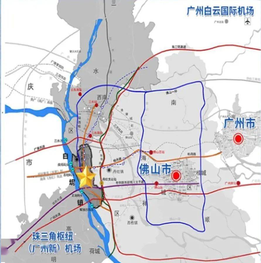 和佛山西站;2轨:根据规划,佛山轨道交通8号线,12号线交汇于白坭镇中部