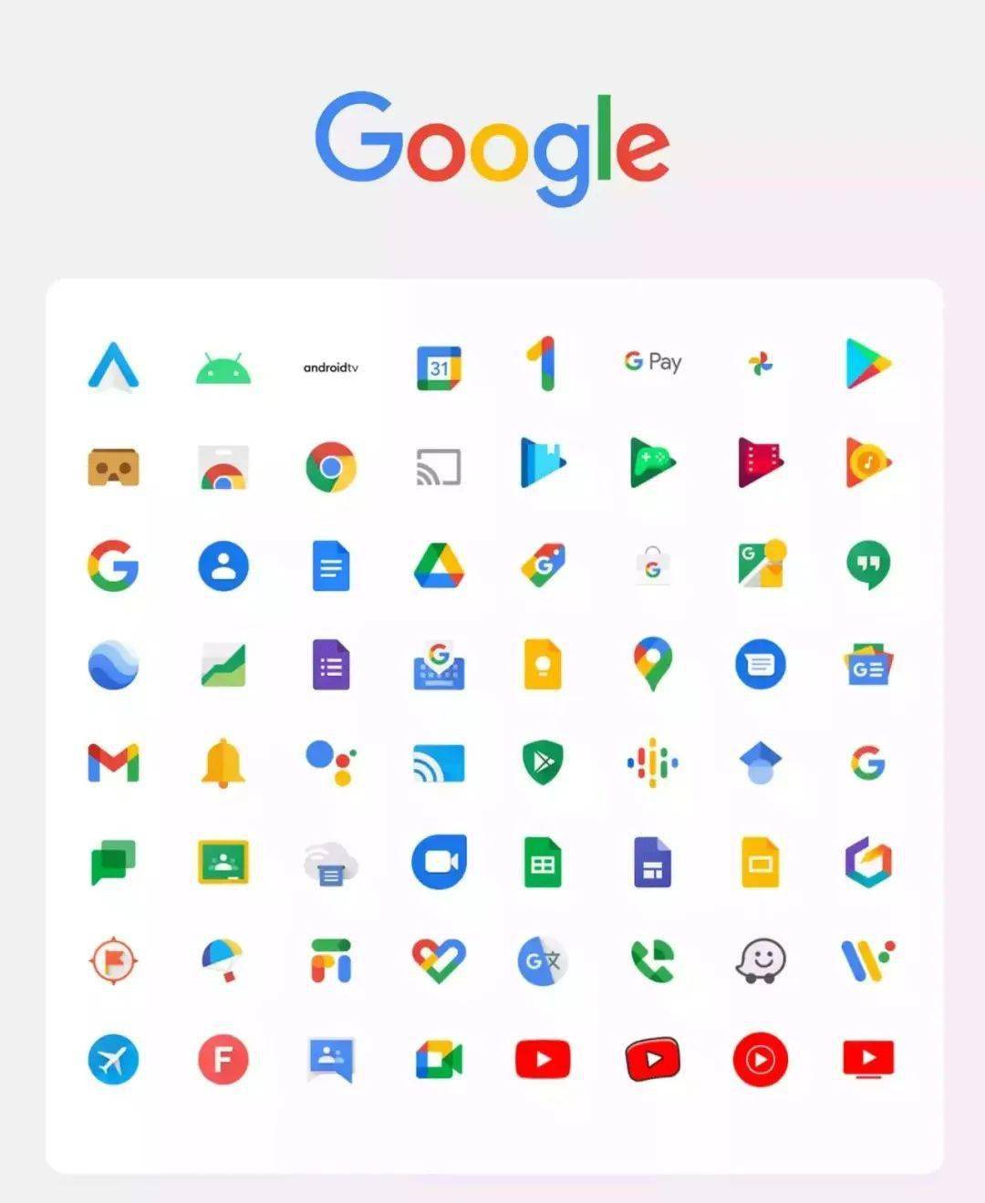 google tv 全新logo设计,贯彻到底的家族化品牌设计