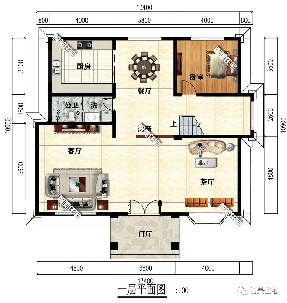 8米,外观左右对称式设计,占地面积188平方米,建筑面积530.