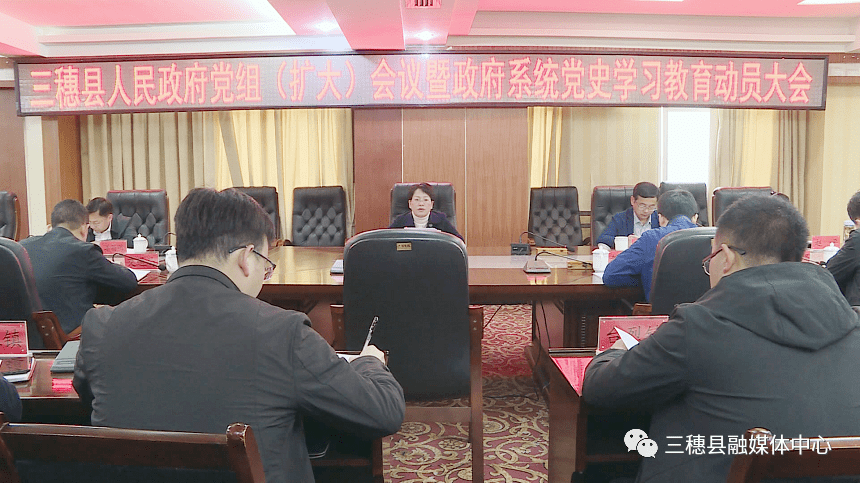 奋斗百年路启航新征程三穗县人民政府党组扩大会议暨政府系统党史学习