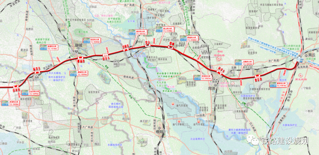 郑济高铁,鲁南高铁建设现状示意图▽