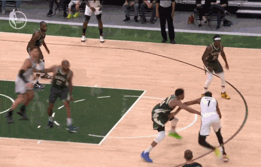 残暴!字母哥生盖杜兰特的急停后仰跳投