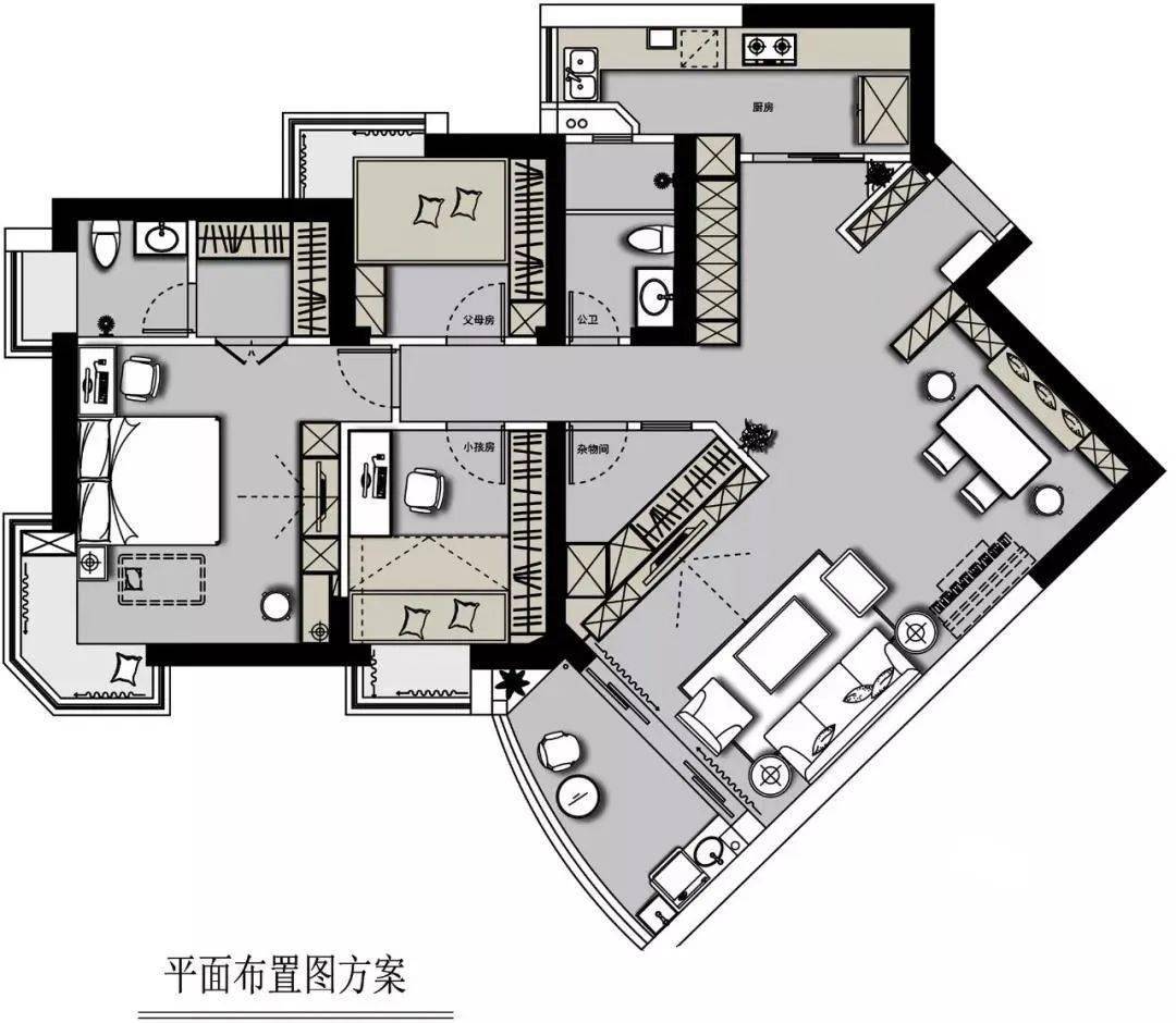 138㎡新美式五口之家,入户玄关好有特色,散发出静谧幽美的气息