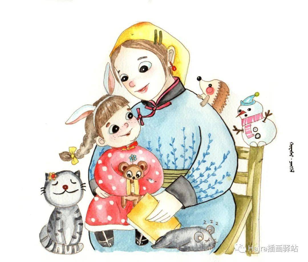 插画赏析亲爱的母亲节日快乐