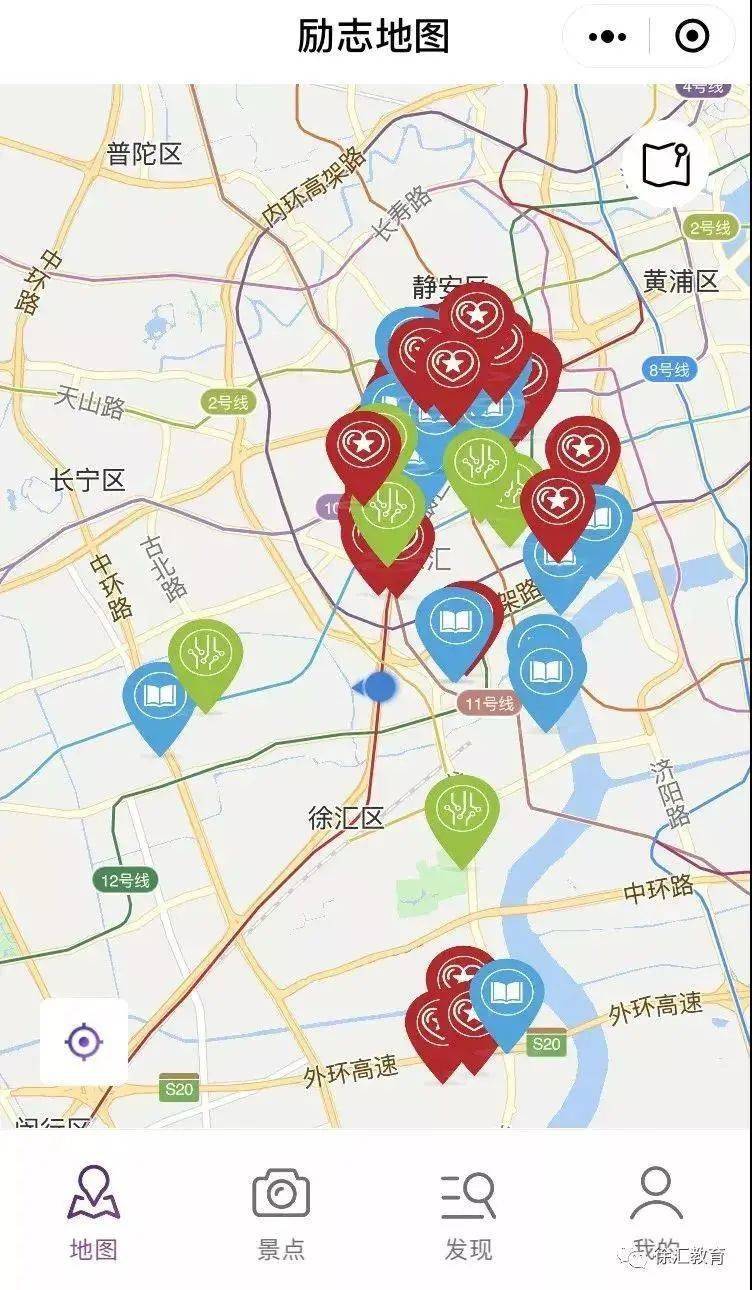 用好"徐汇区未成年人励志地图"小程序,开展红色教育基地寻访活动,通过
