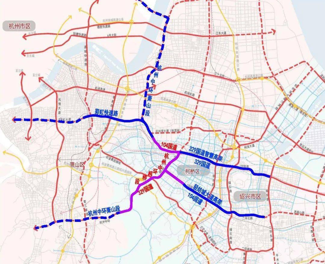 中环"是杭州绕城高速公路和杭州二绕间的国道项目组成环状快速路网