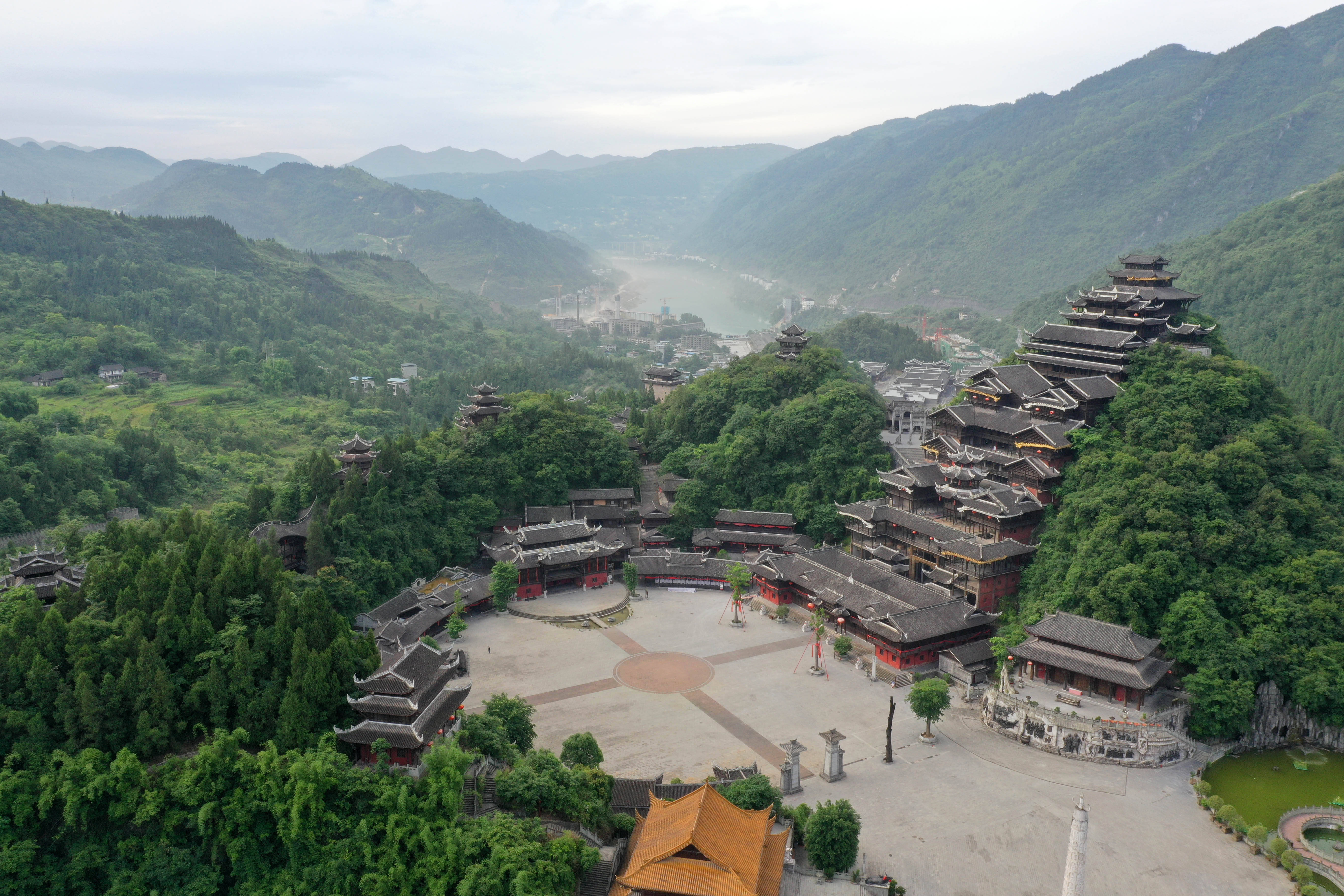 这是6月7日拍摄的蚩尤九黎城一景(无人机照片).