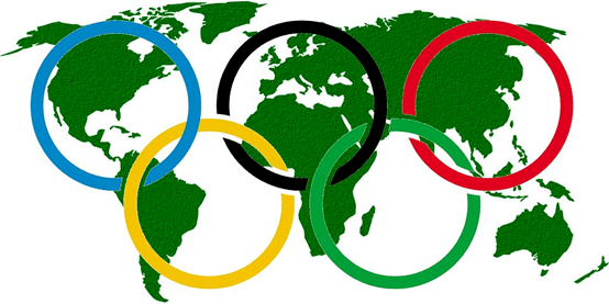 在上体,看到奥运五环的颜色!