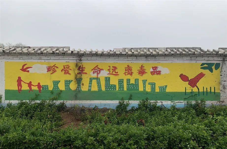营造禁毒浓厚氛围 线下充分利用 发放宣传单页,绘制禁毒墙绘等形式