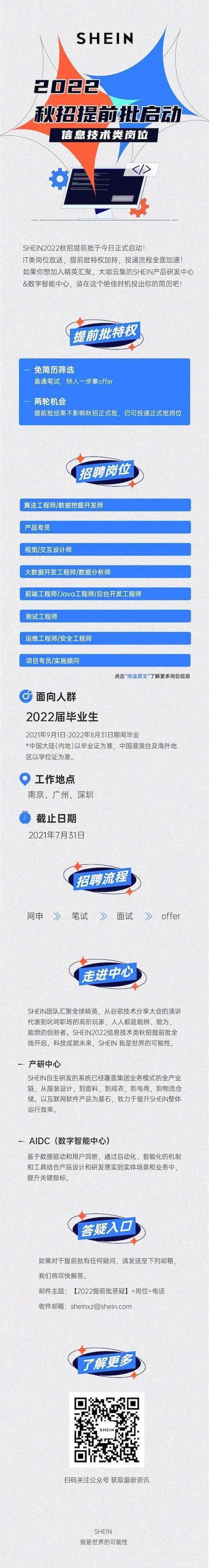 招聘| 广州希音国际进出口有限公司2022届校园招聘提前批启动