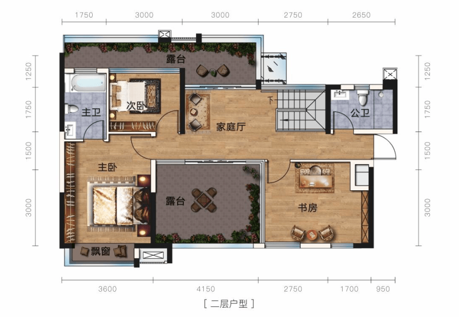 建面207㎡一层,二层 double deck     柳州万科城 楼中楼户型:建