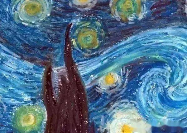 如何用油画棒画出梵高的世界名画星空