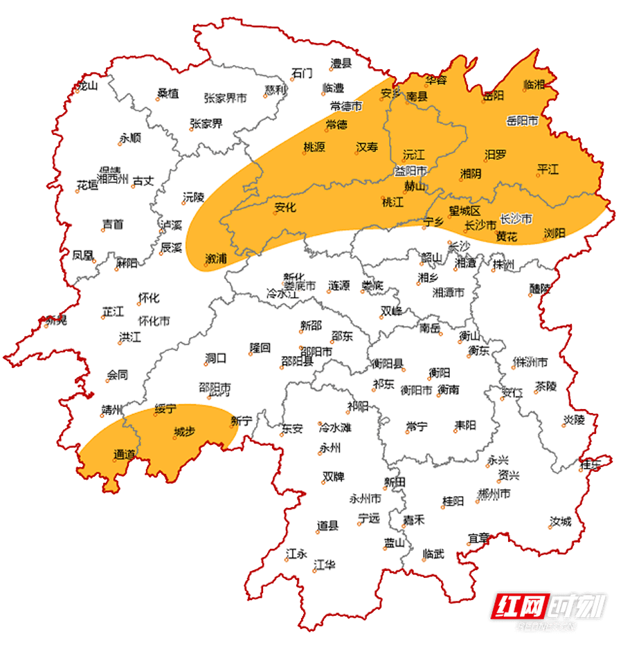 7月1日至4日大暴雨仍集中湘中及以北,降雨区域高度重叠致灾风险升高