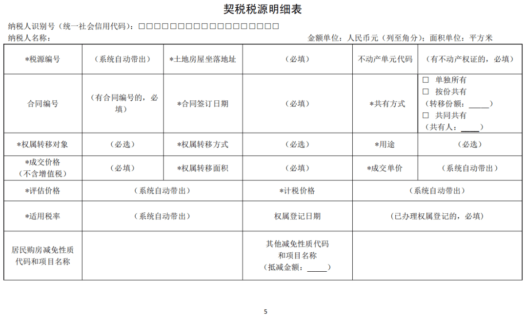 关于契税服务与征收管理若干事项的公告(征求意见稿)