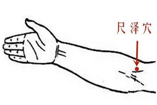 操作方法:把四个手指并拢,放在肘窝之内,用力拍击,直到拍击得微微出痧