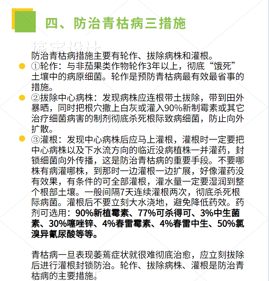 青枯病早发现早治疗,记住这三招!