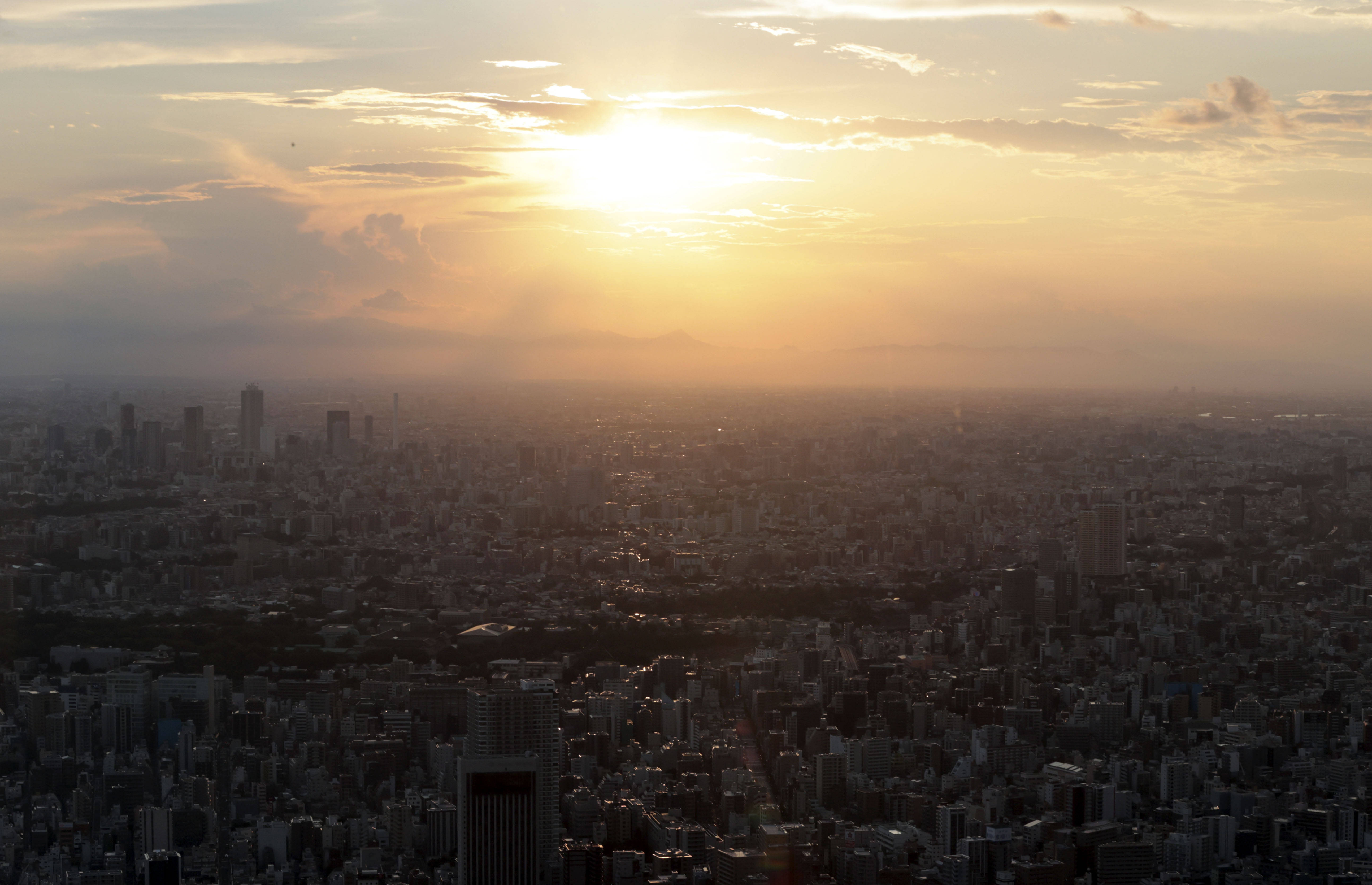 晴空塔看夕阳_东京