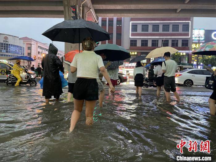 上海部分地区积水淹腿 抢险排水工作紧急进行中