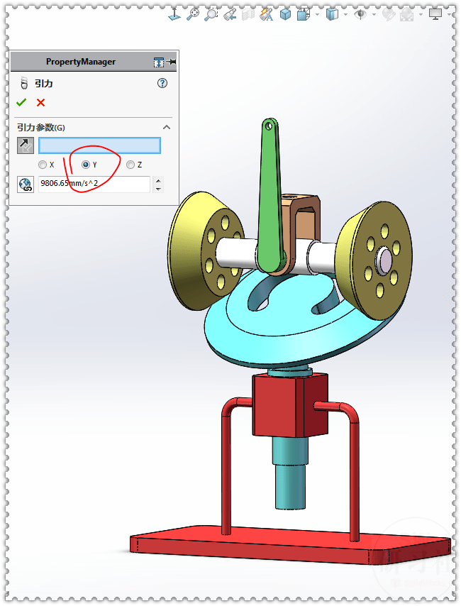 用solidworks制作的斜盘摇杆机构