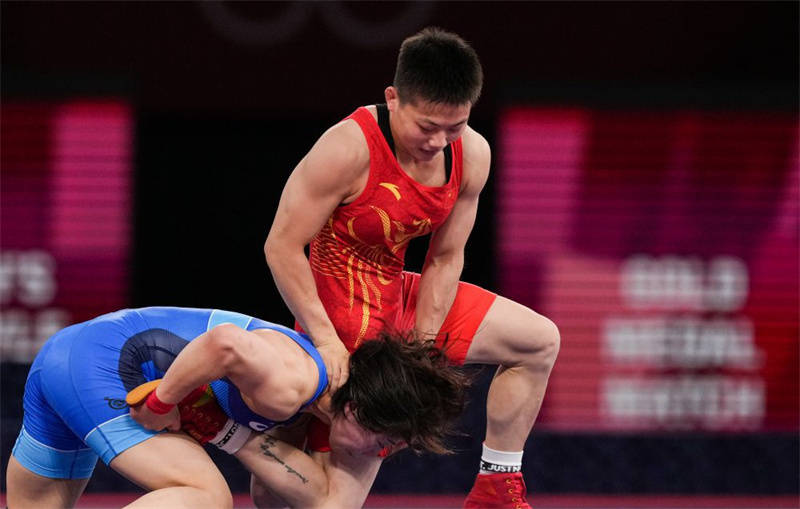 湘潭妹子庞倩玉获得东京奥运会女子摔跤自由式53公斤级亚军