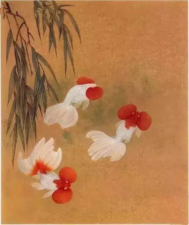 草绿画水草,为了丰富画面的效果,在适当位置可以加画几片浮萍.