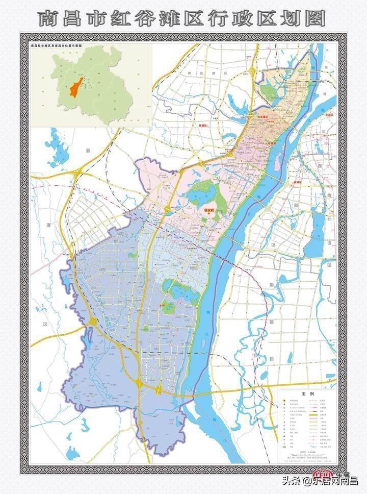 官方发布南昌红谷滩区行政区划图正式发布