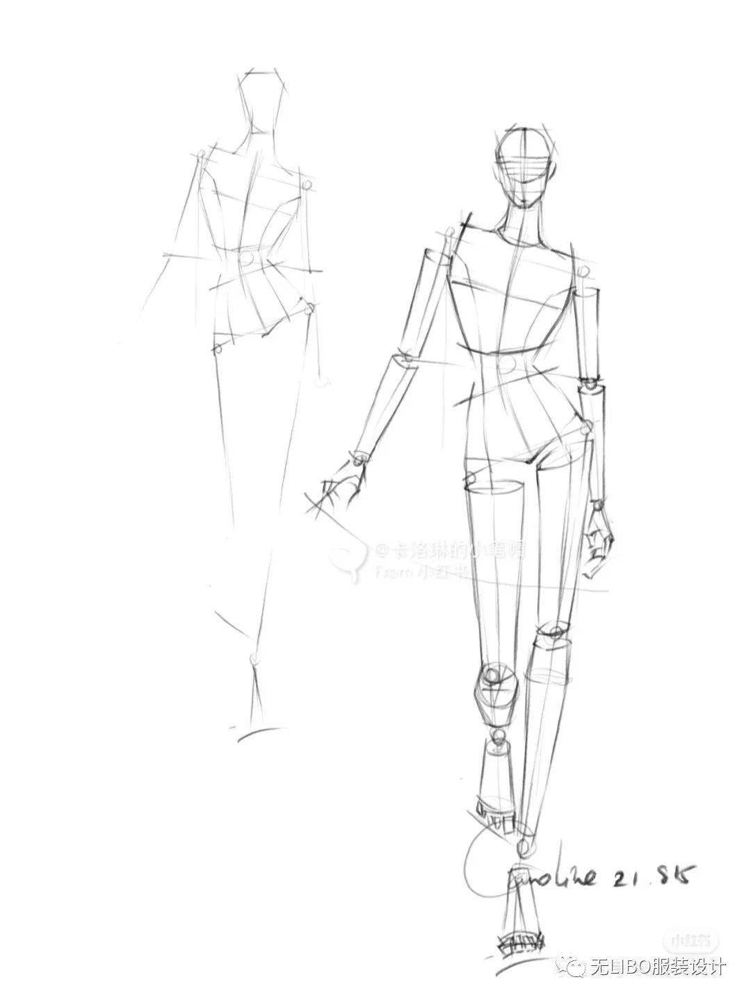 服装设计人体线稿模特150全新分享步骤教程