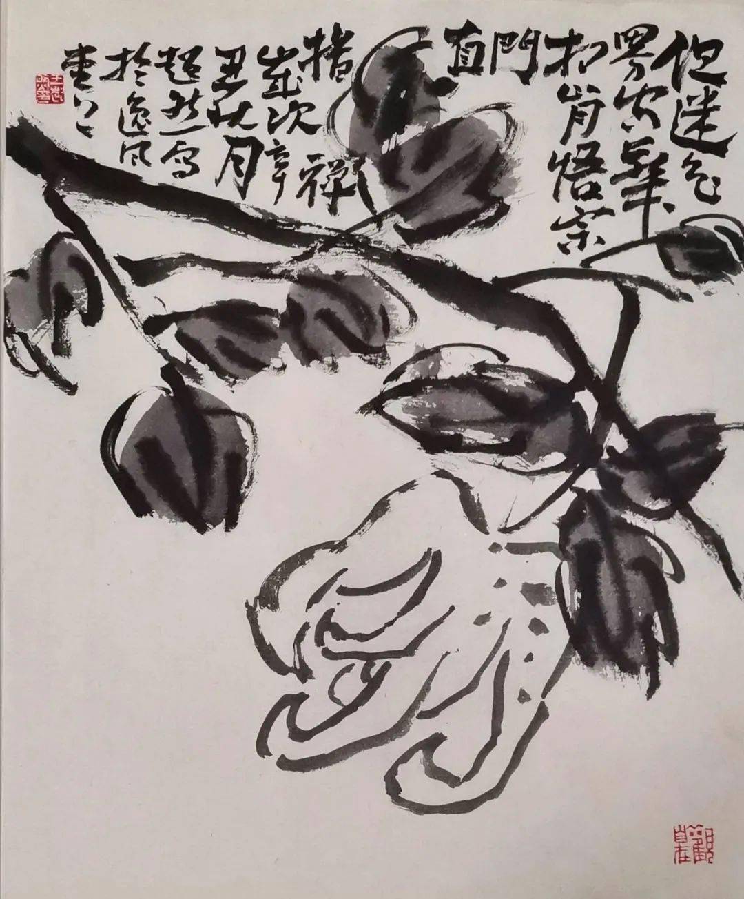 个比较全面的画家,其人物画,花鸟画,山水画均有涉猎,而指头画尤为擅长