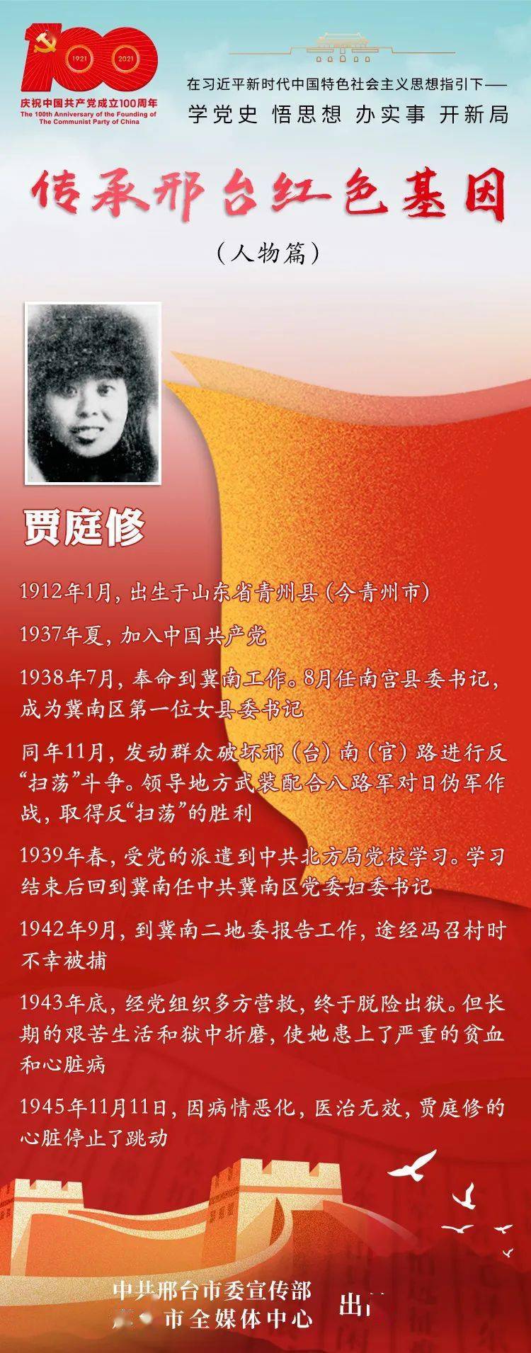 传承邢台红色基因 ——人物篇| 贾庭修:冀南第一位女县委书记