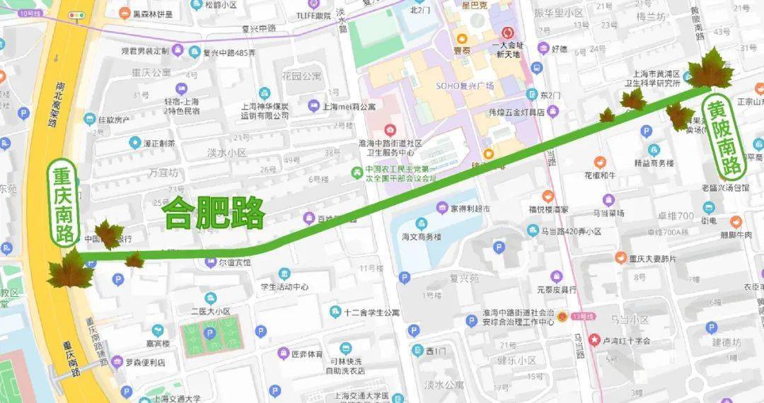 黄浦区 九江路(黄河路—云南中路) 黄陂南路(湖滨路—复兴中路) 合肥