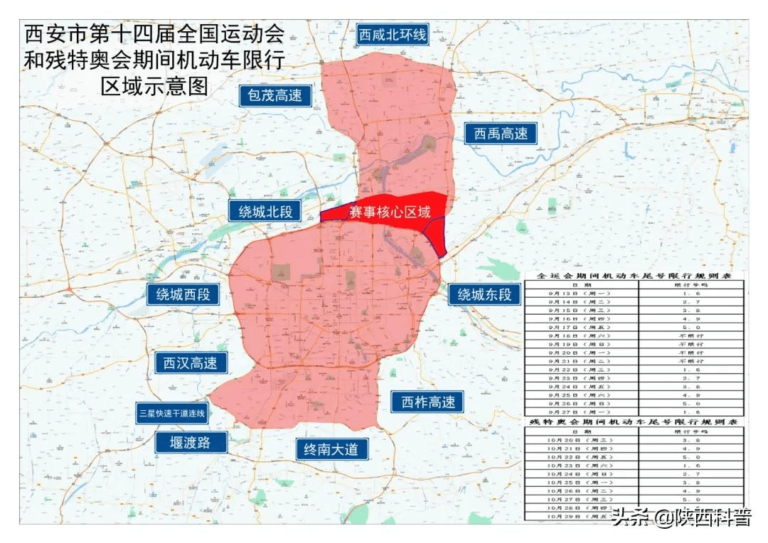 限行期间在限行区域内,实行机动车尾号限行措施