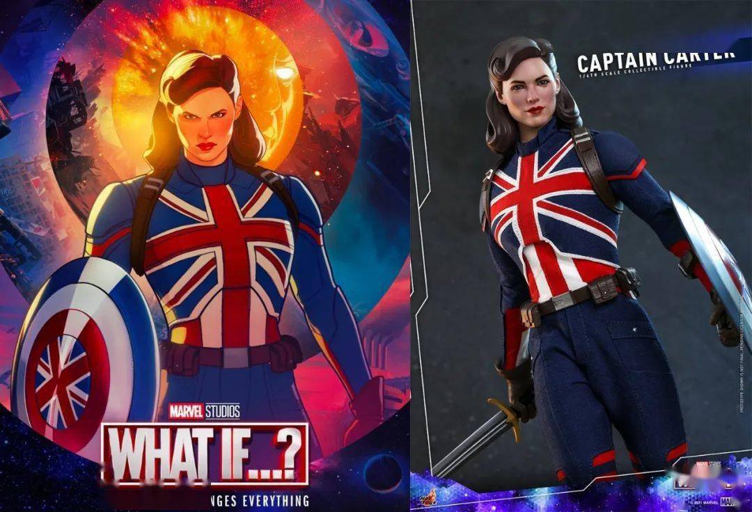 英国队长战衣造型成为了第一位复仇者卡特队长佩吉·卡特代替史蒂夫