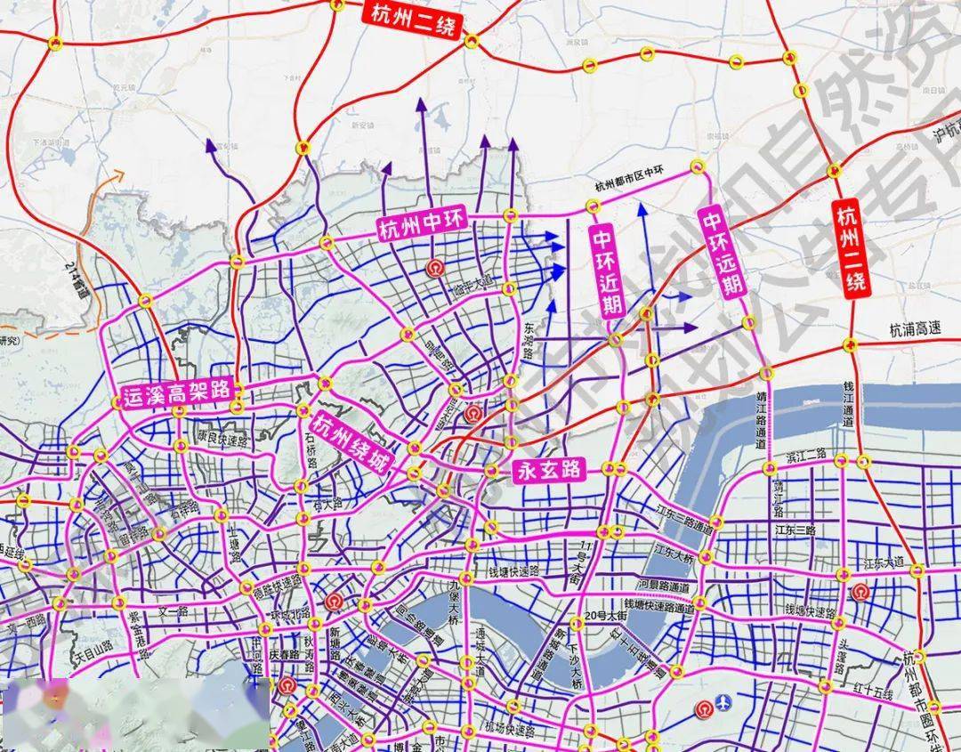 杭州综合交通专项规划-城市道路系统布局规划(局部)