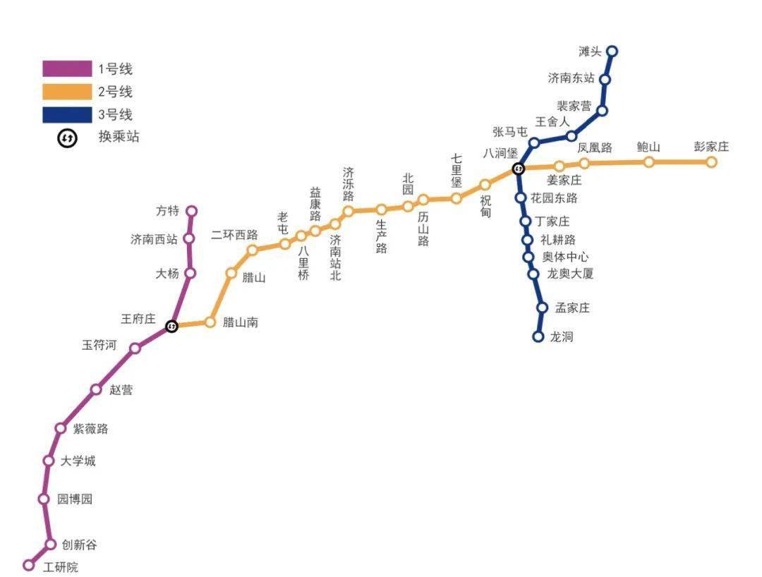 济南现有地铁线路.来源:济南轨道交通集团