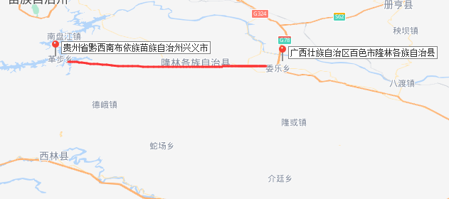 隆林委乐至革步高速公路位于百色市西北部隆林各族自治县,路线起点