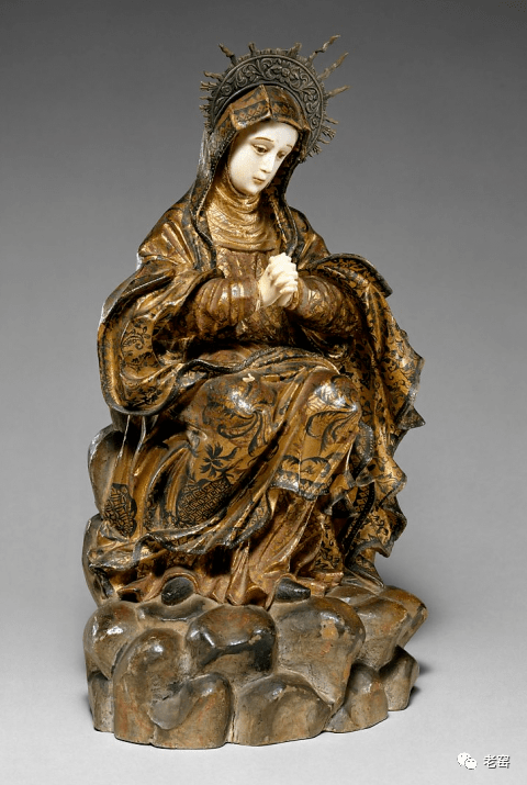 清 漆雕圣母玛利亚像(正面) 美国大都会博物馆藏16世纪 藏传文殊菩萨
