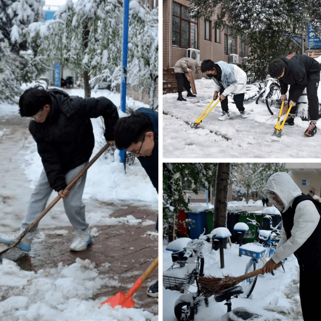 银装素裹满校园,扫雪除冰暖人心—校学生会组织开展扫雪除冰行动