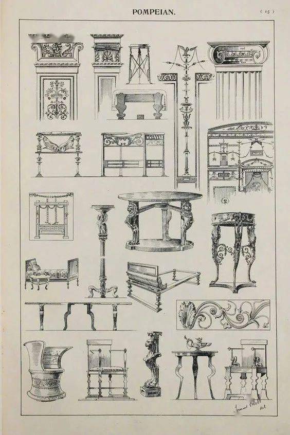 一些世界经典传统家具设计手绘稿!