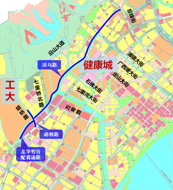 江北3条重要道路完成出新_浦乌路_河道