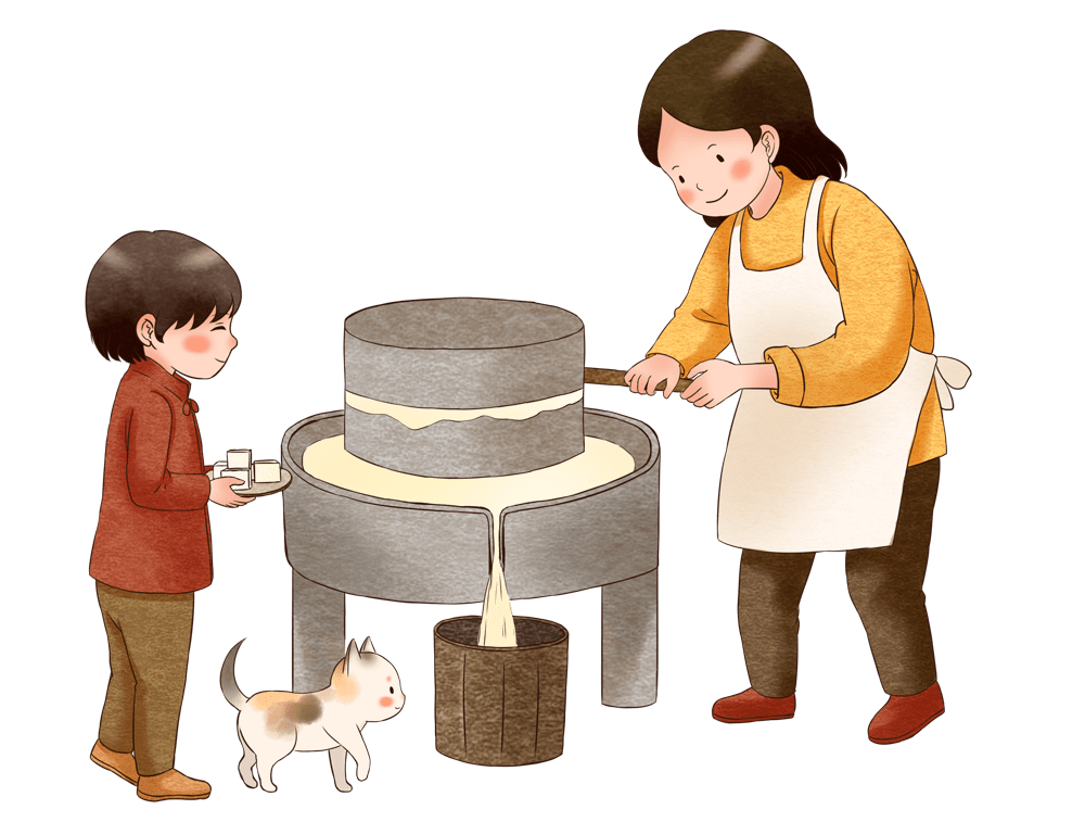 推石磨筛米粉用传统手法制作软糯米糕香甜整个冬天