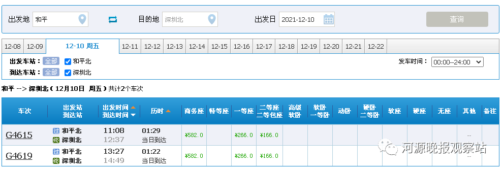 重磅消息赣深高铁12月10日正式通车中国铁路12306已上线时刻票价出炉