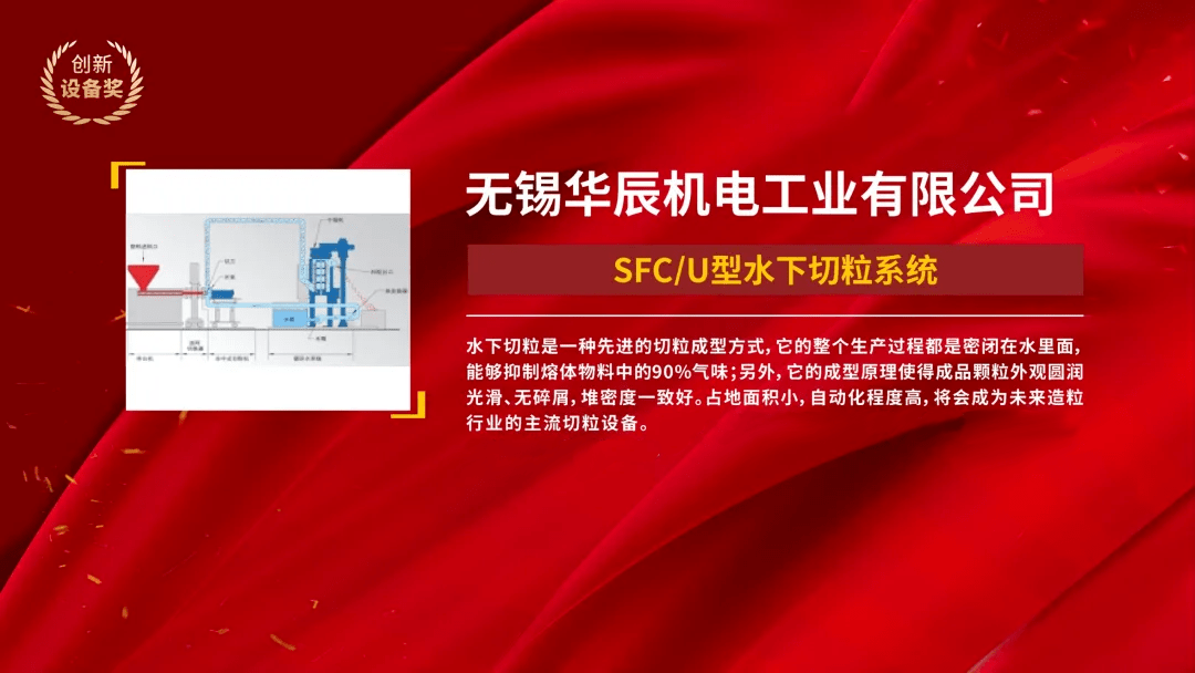 创新设备奖无锡华辰机电工业有限公司sfcu型水下切粒系统